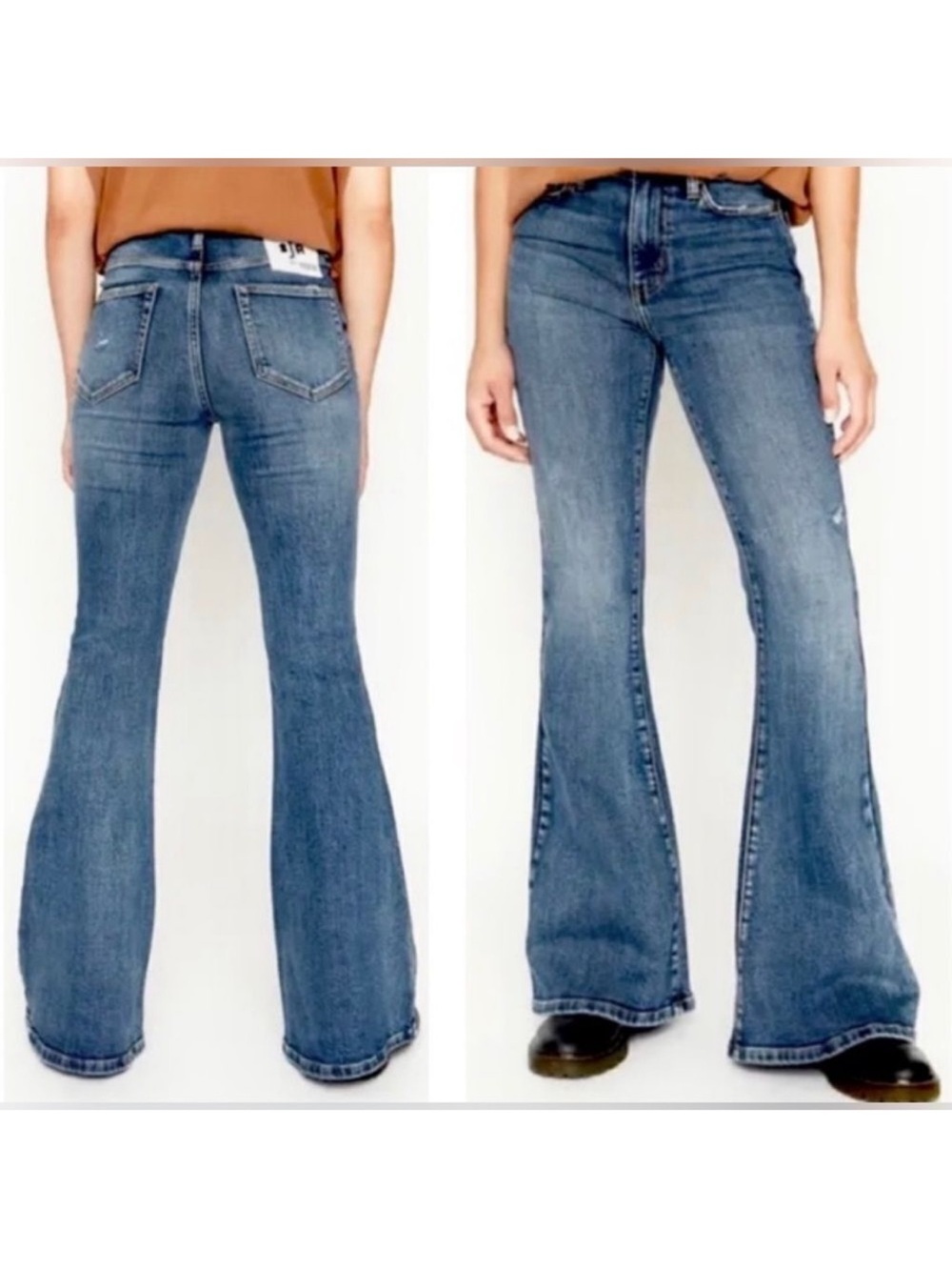 FREE PEOPLE X SANDRINE ROSE Women's Super Flare Jean Distressed Size 31